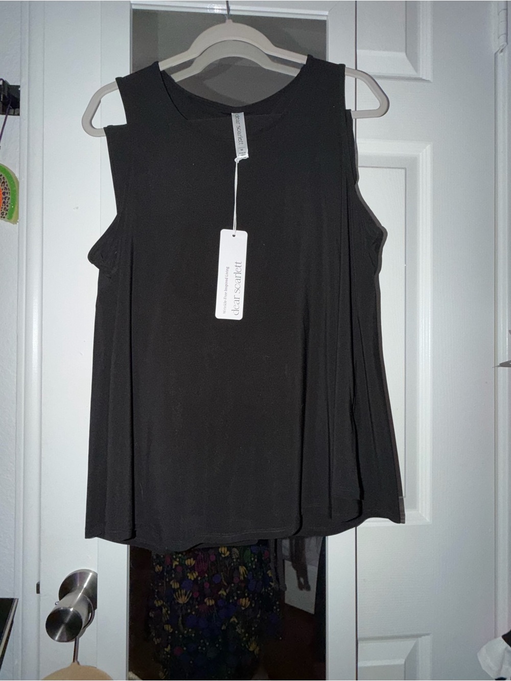 Dear Scarlett Black Sleeveless Swing Tank Top and matching pant set.